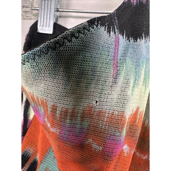 Calvin Klein‎ Midi Dress L Halter Vibrant Tye Dye Festival Chiffon Tiered Y2K - Picture 9 of 10